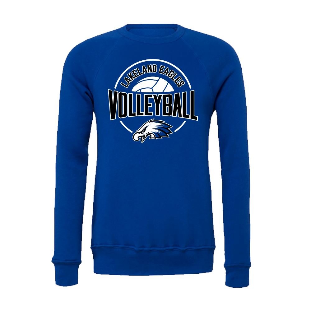 BELLA+CANVAS Unisex "Lakeland Volleyball" Sponge Fleece Raglan Sweatshirt - Bauman's Running & Walking Shop