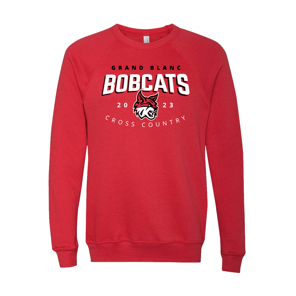 BELLA+CANVAS Unisex Sponge Fleece Raglan Sweatshirt - BOBCATS 2023 - Bauman's Running & Walking Shop