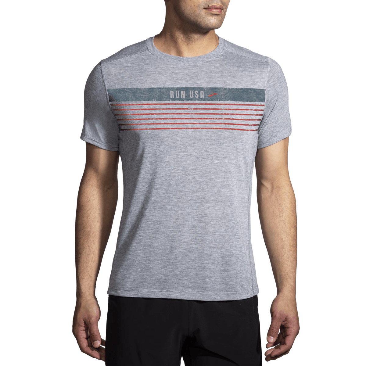 Brooks Running Men's Distance Short Sleeve 2.0 RUN USA - Bauman's Running & Walking Shop