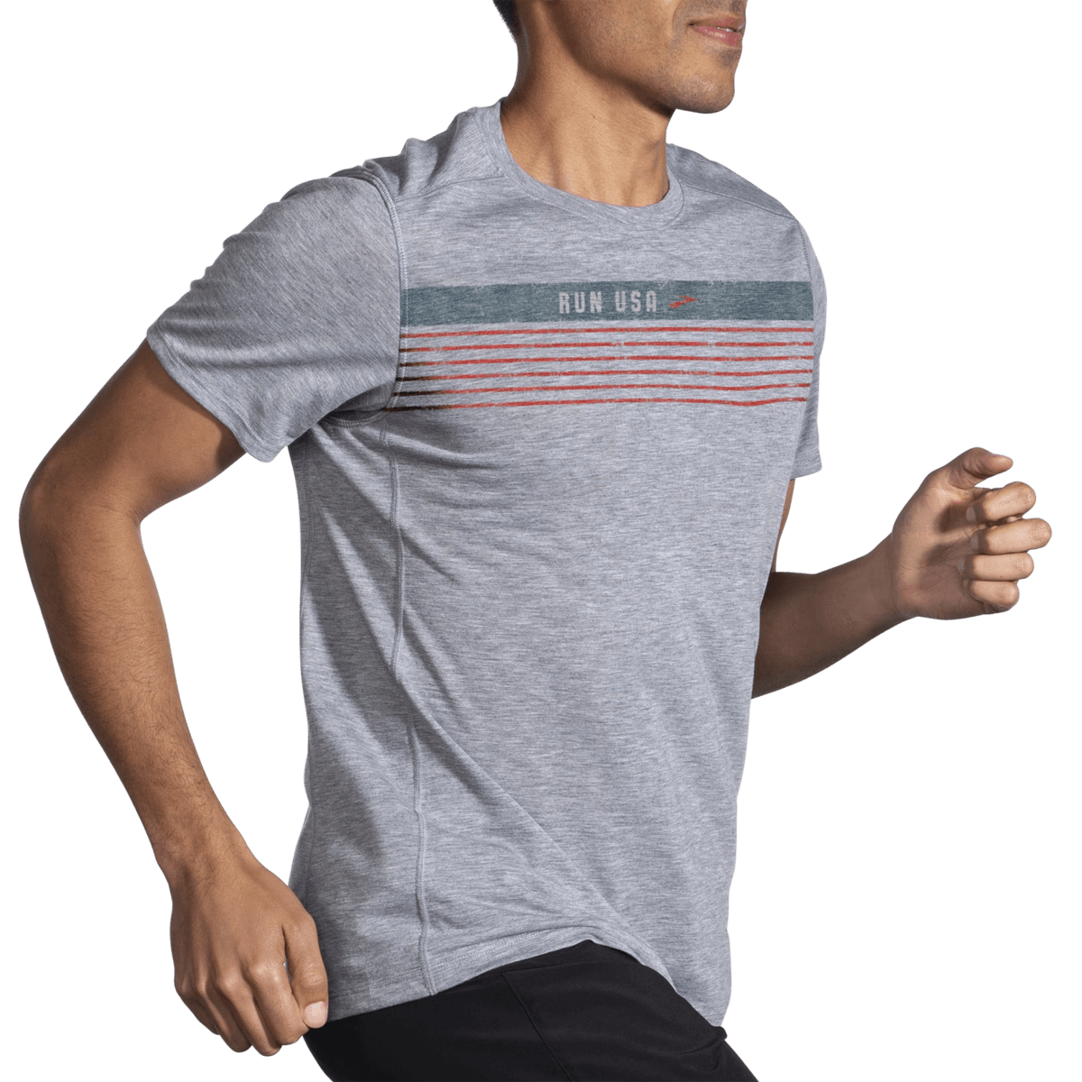 Brooks Running Men's Distance Short Sleeve 2.0 RUN USA - Bauman's Running & Walking Shop