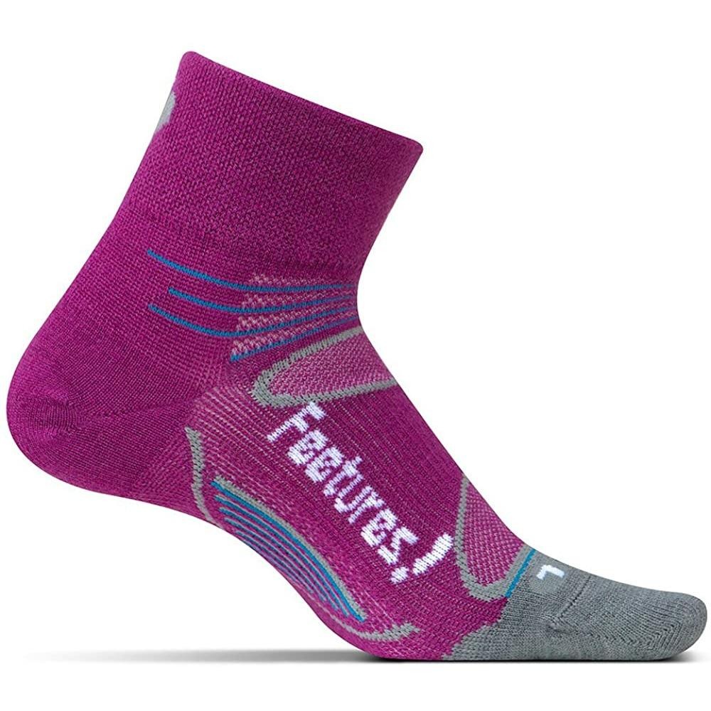 Feetures Elite Ultra Light Quarter (Berry/White) - Bauman's Running & Walking Shop