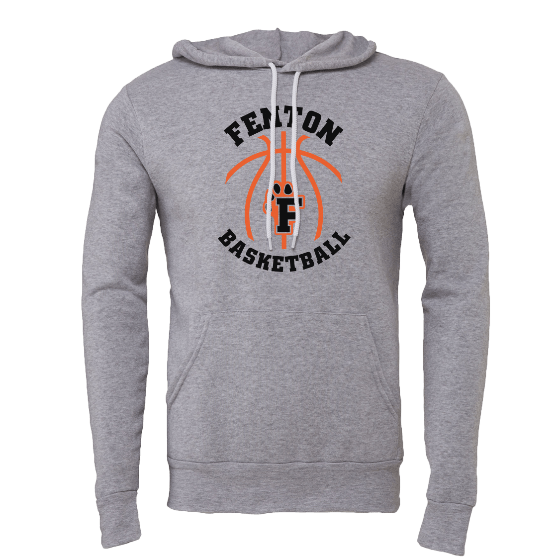Fenton Basketball - Athletic Heather - Sponge Hoodie - Bauman's Running & Walking Shop