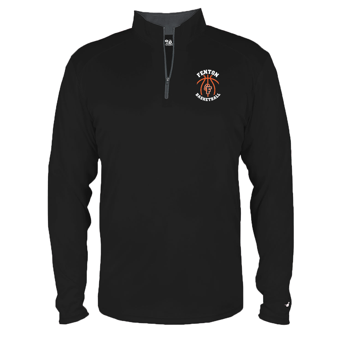 Fenton Basketball - Black - 1/4 Zip Pullover - Bauman's Running & Walking Shop
