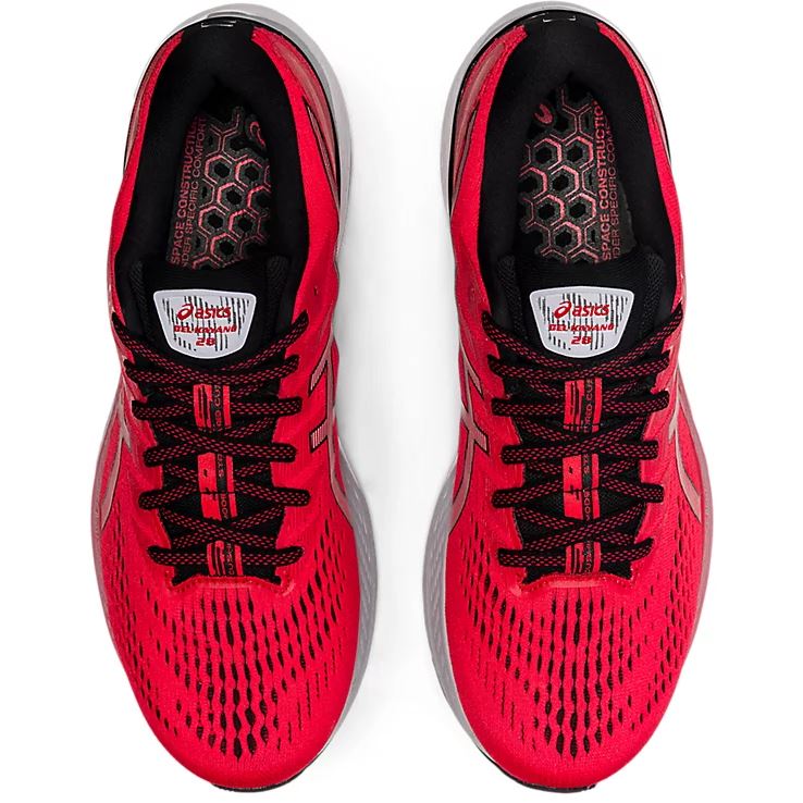 Men's ASICS GEL-KAYANO 28 (Electric Red/Black) - Bauman's Running & Walking Shop