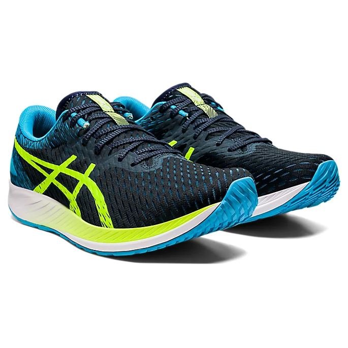 Men's ASICS HYPER SPEED (French Blue/Hazard Green) - Bauman's Running & Walking Shop