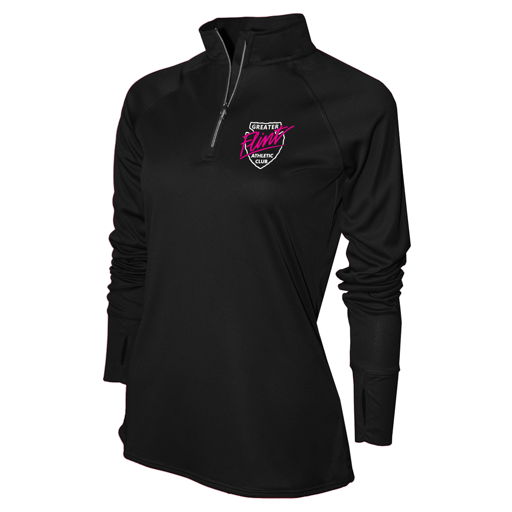 NEW!!! BAW Womens HI-VIZ Unisex 1/4 Zip - GFAC - Bauman's Running & Walking Shop