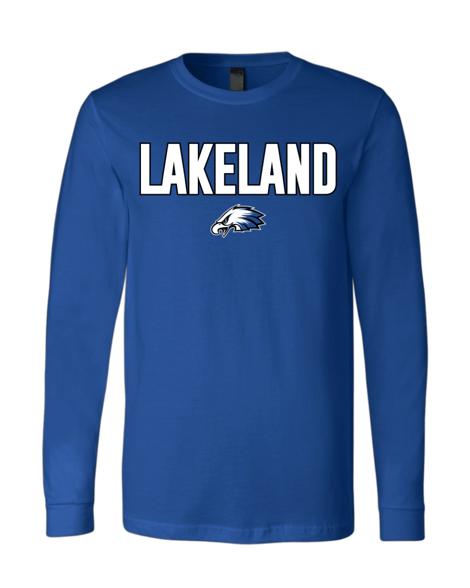 Unisex Long Sleeve Jersey Tee - Lakeland Track Team Logo - Bauman's Running & Walking Shop