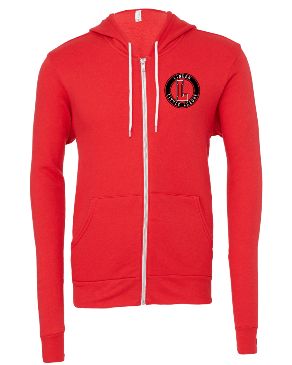 Unisex Sponge Fleece Zip Hood - Linden Little League - Bauman's Running & Walking Shop