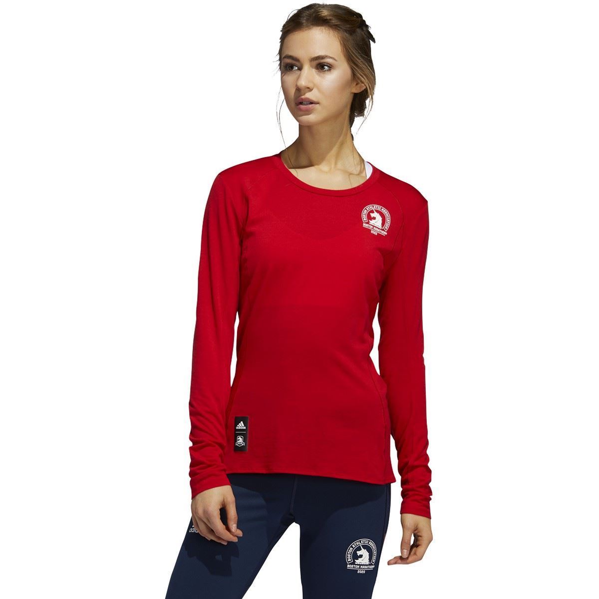 Women's adidas 2020 Boston Marathon Merino Wool Long Sleeve Tee - Bauman's Running & Walking Shop