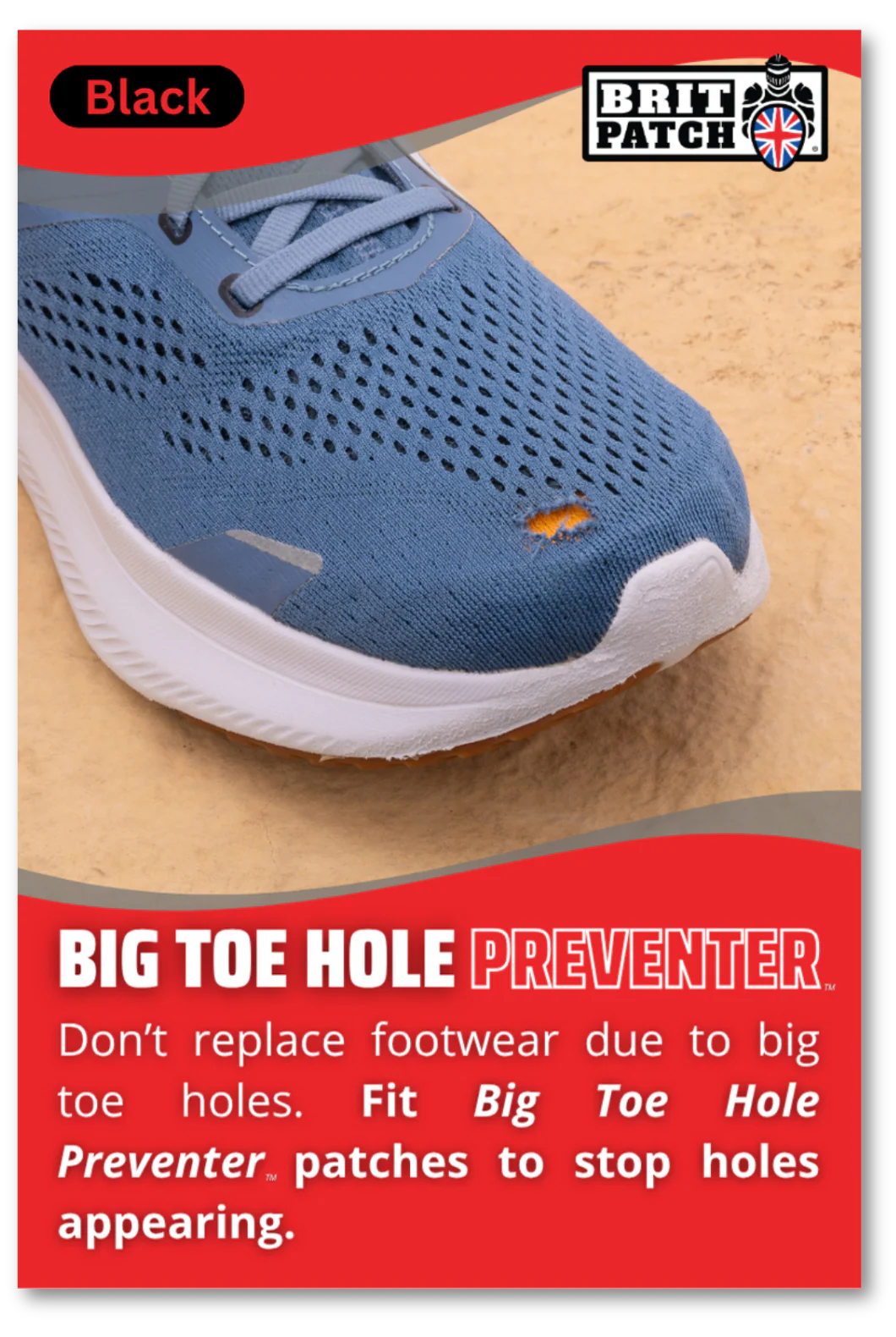Wightsock Brit Patch Big toe hole preventer