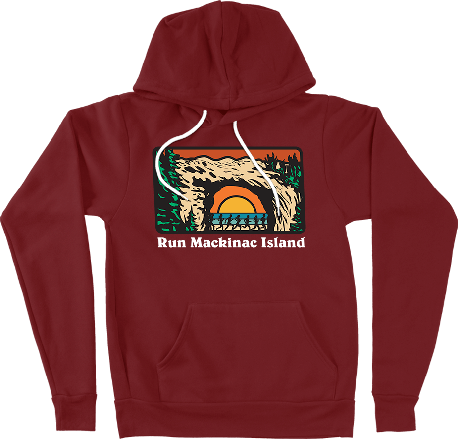 Run Mackinac Island Maroon Hooded Sweatshirt