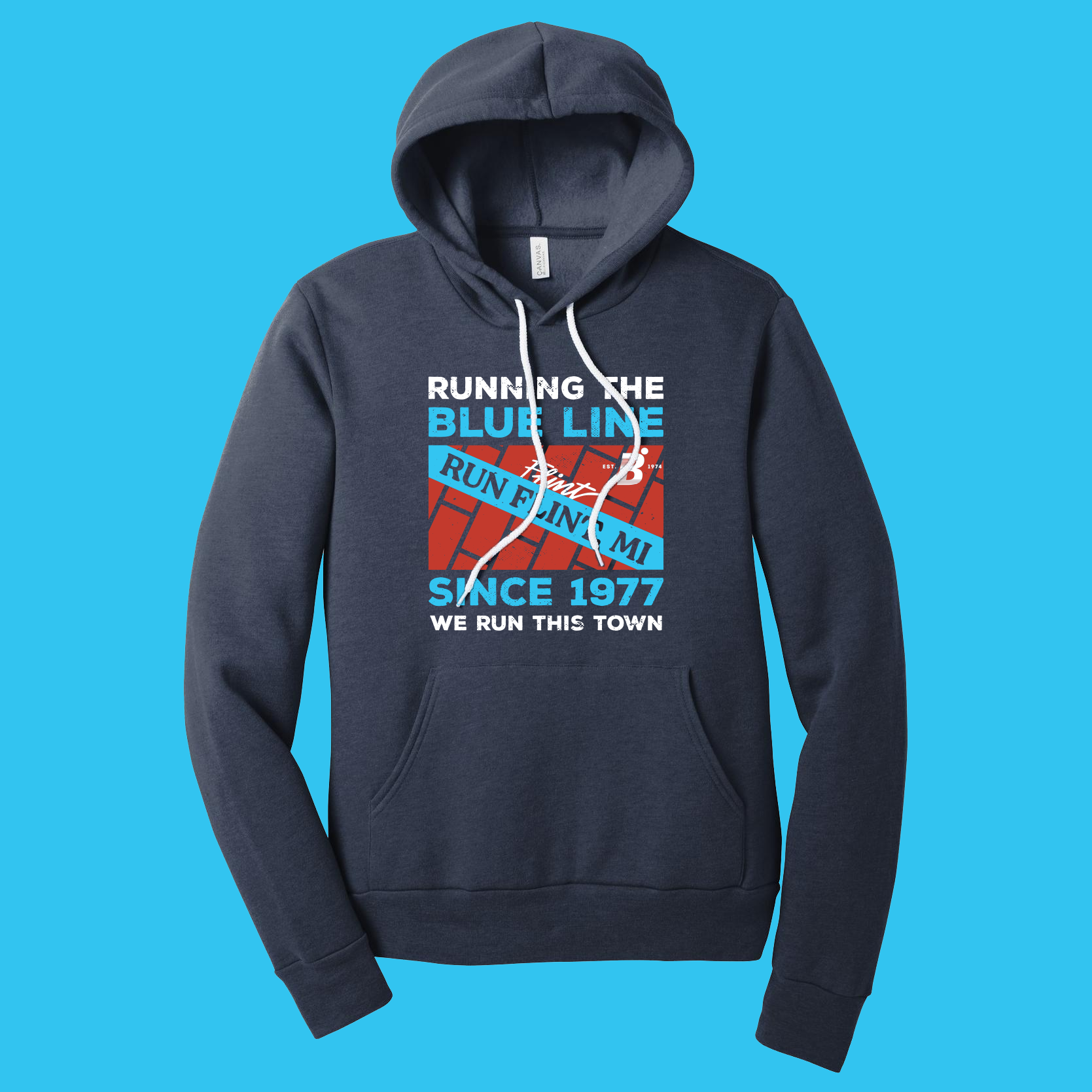 *PRE-ORDER* Flint Blue Line - Bella Canvas - Super Soft Hooded Sweatshirt