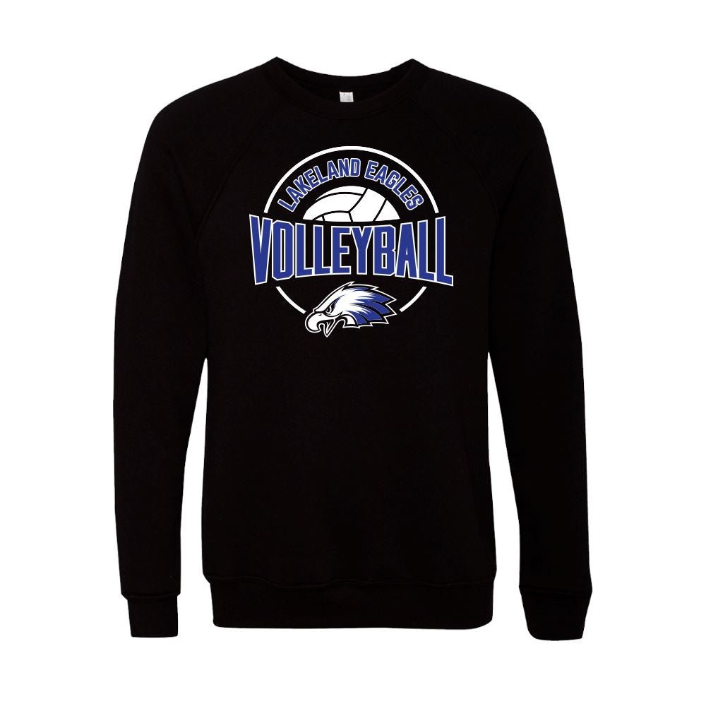 BELLA+CANVAS Unisex "Lakeland Volleyball" Sponge Fleece Raglan Sweatshirt - Bauman's Running & Walking Shop