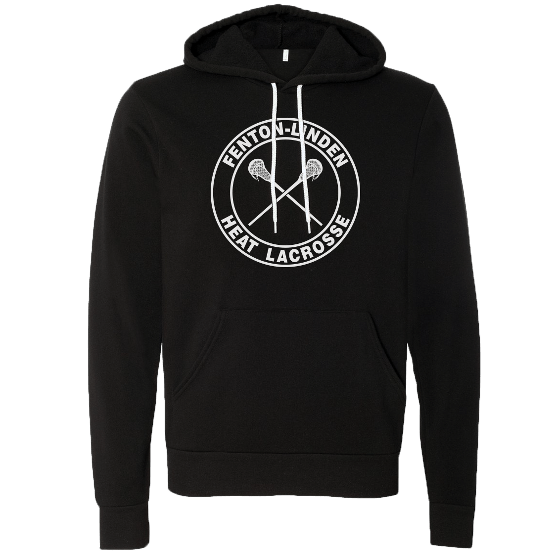 Fenton/Linden Lacrosse -Circle Heat Logo - Black Sponge Hoody - Bauman's Running & Walking Shop