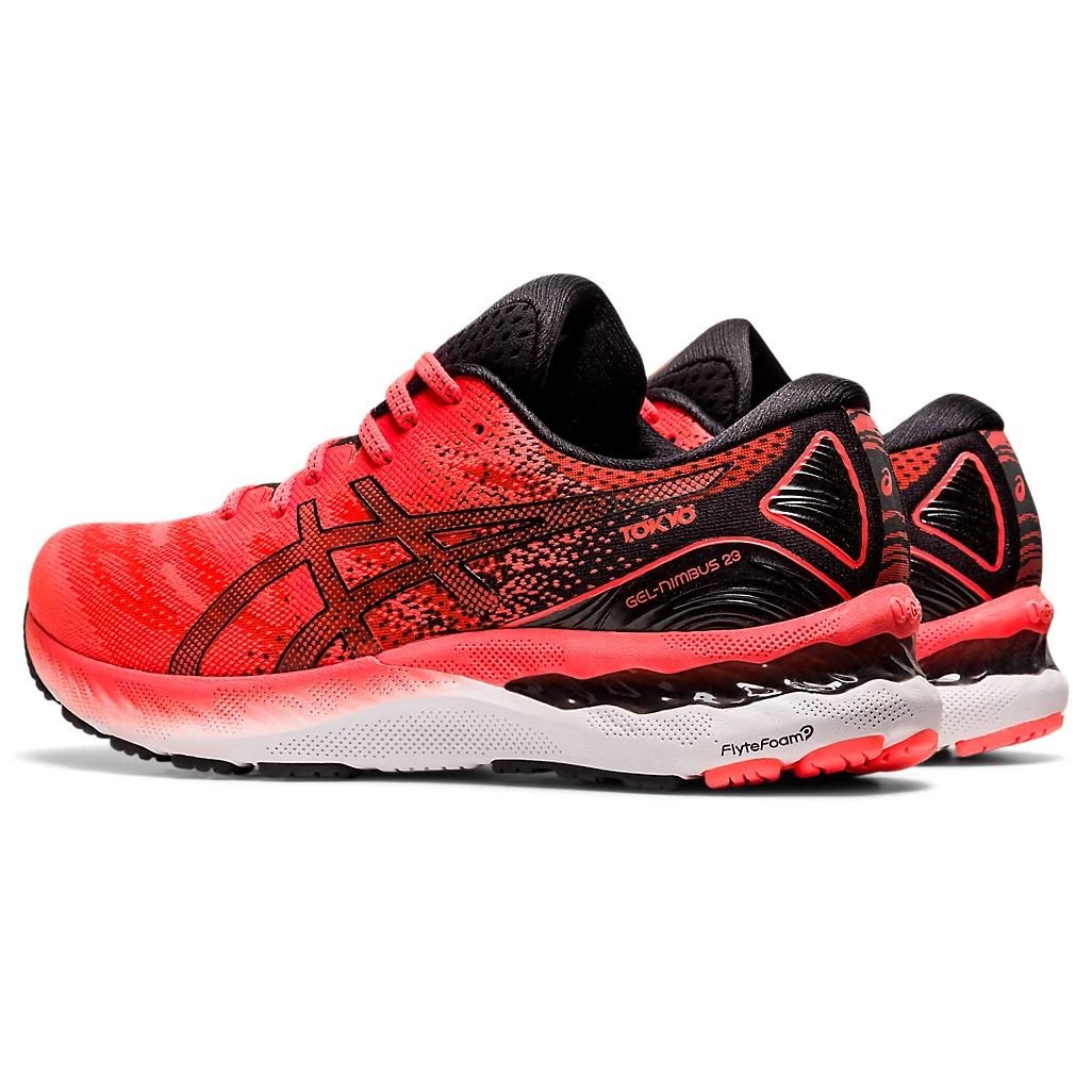 Men's ASICS Gel-Nimbus 23 Tokyo (Sunrise Red/Black) - Bauman's Running & Walking Shop