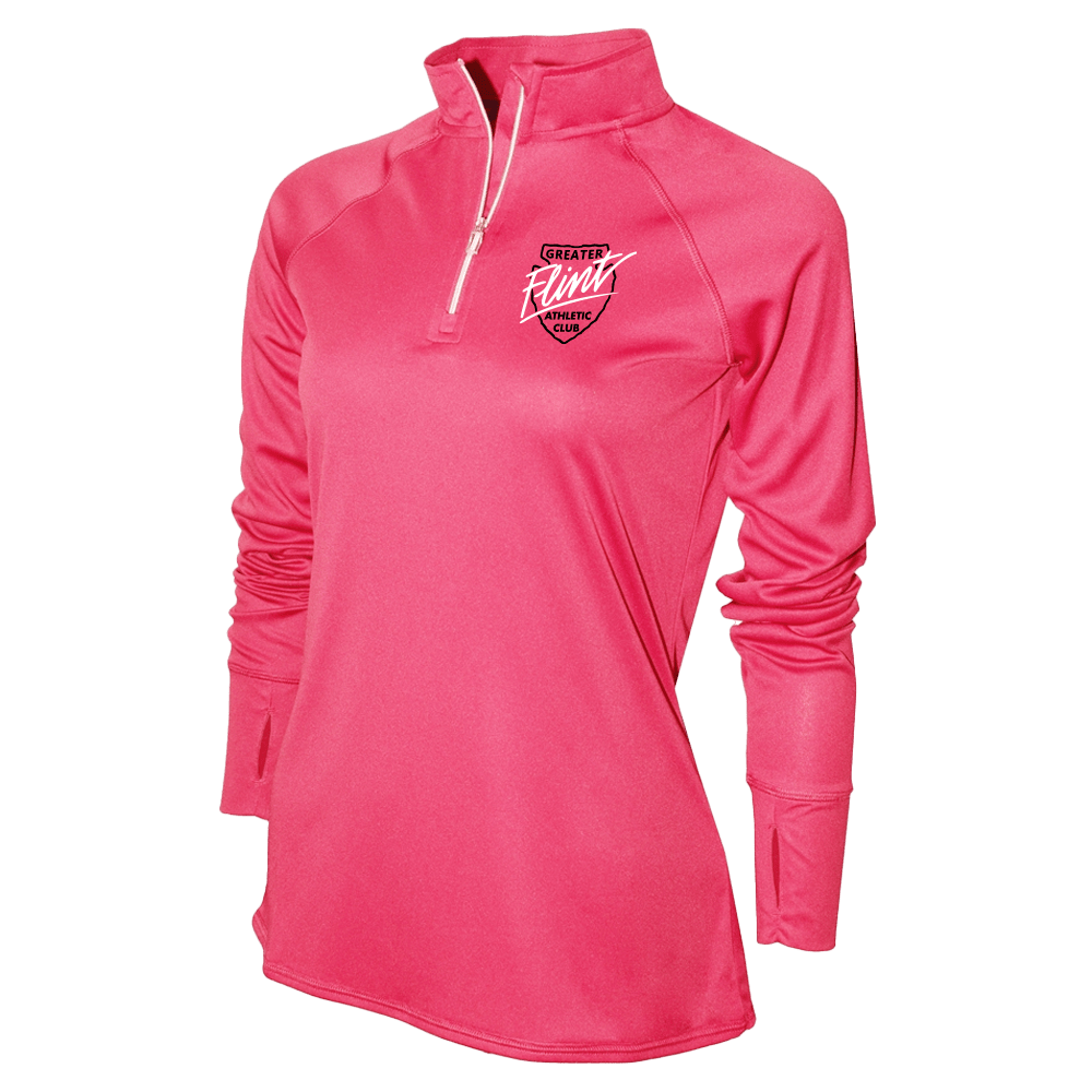 NEW!!! BAW Womens HI-VIZ Unisex 1/4 Zip - GFAC - Bauman's Running & Walking Shop
