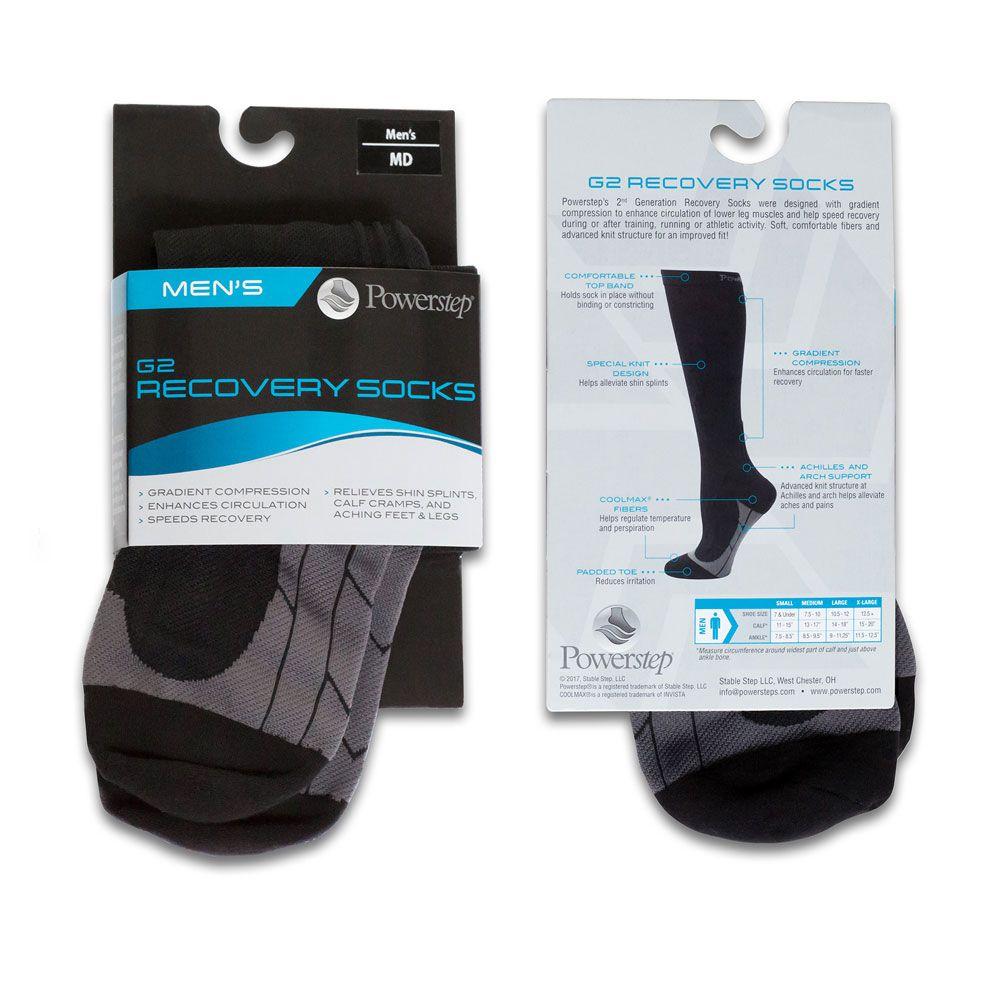 PowerStep G2 MEN'S RECOVERY SOCKS - Bauman's Running & Walking Shop