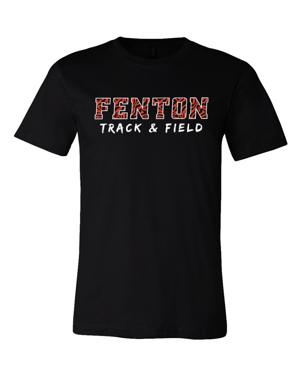 Unisex Jersey Tee - Fenton Track & Field Stripes - Bauman's Running & Walking Shop