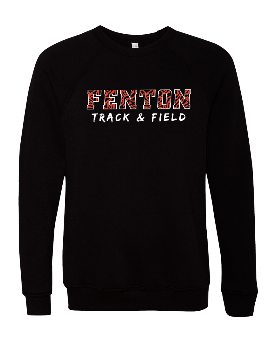 Unisex Sponge Fleece Crewneck Sweatshirt- Fenton Track & Field Stripes - Bauman's Running & Walking Shop