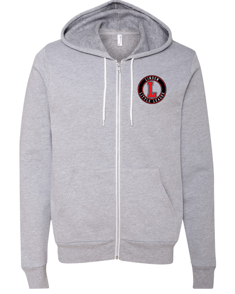 Unisex Sponge Fleece Zip Hood - Linden Little League - Bauman's Running & Walking Shop