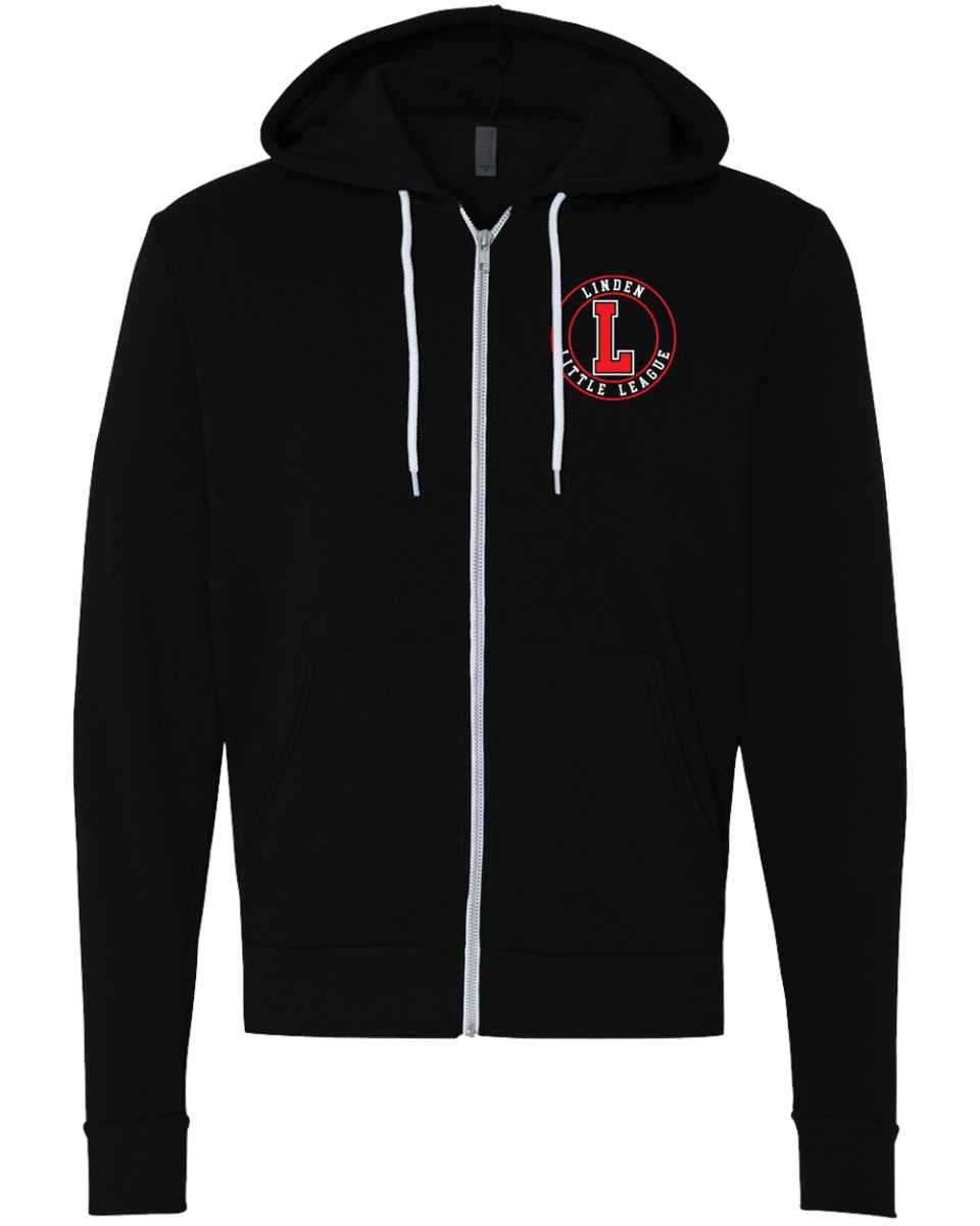 Unisex Sponge Fleece Zip Hood - Linden Little League - Bauman's Running & Walking Shop