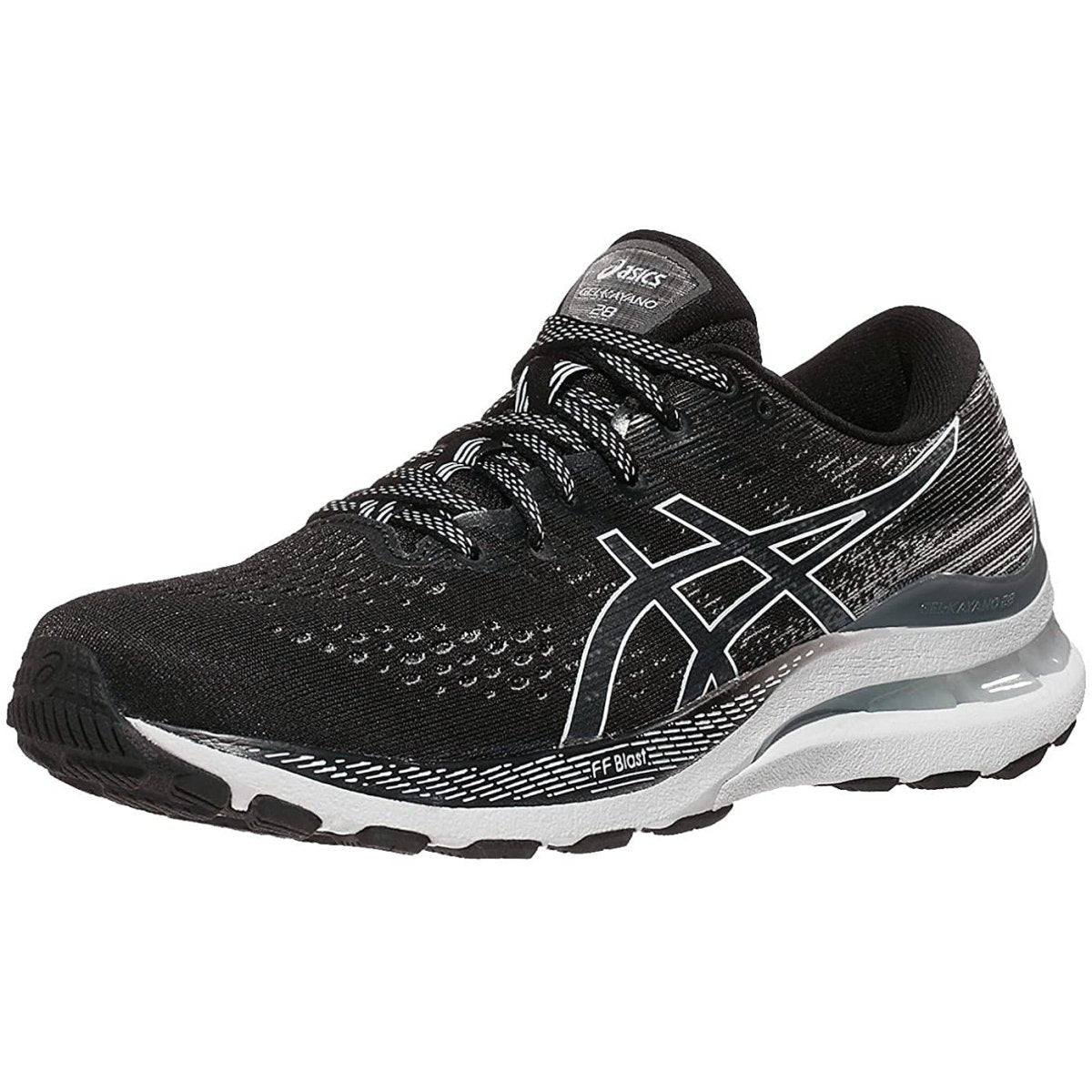 Women's ASICS GEL-KAYANO 28 (Black/White) - Bauman's Running & Walking Shop