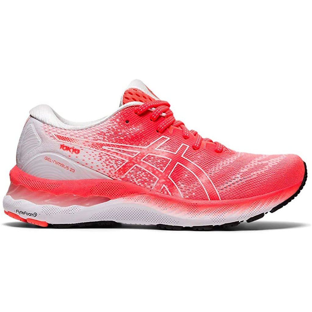 Women's ASICS Gel-Nimbus 23 Tokyo (Sunrise Red/White) - Bauman's Running & Walking Shop