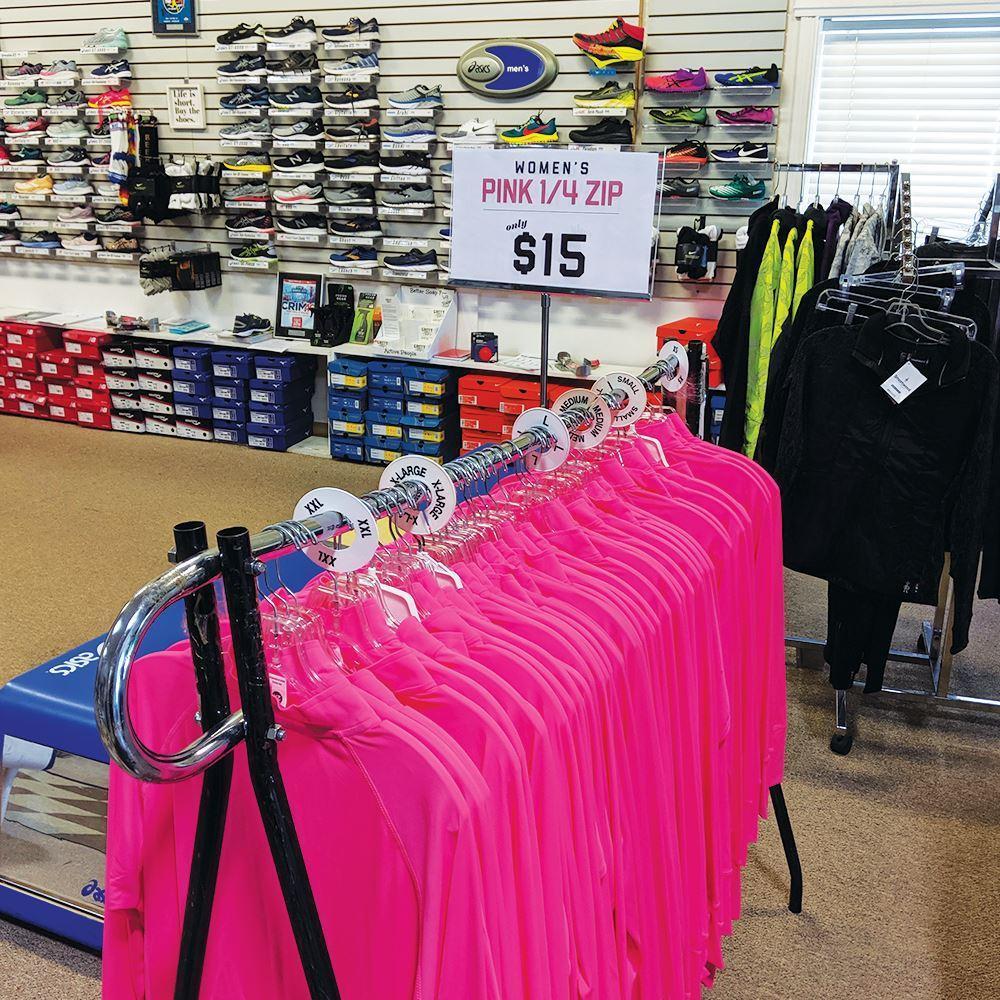 Women's Pink Quarter Zip Long Sleeve - Bauman's Running & Walking Shop