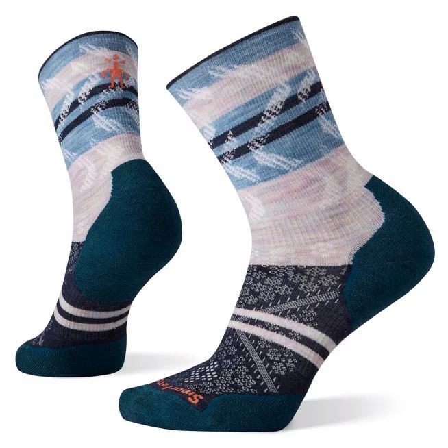 Women's Smartwool Run Targeted Cushion Pattern Crew Socks - Bauman's Running & Walking Shop